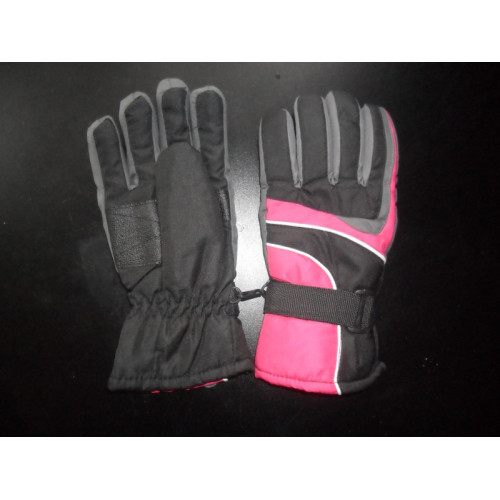 2 Paar Ski Handschoenen Rood / Grijs maat 134 - 140
