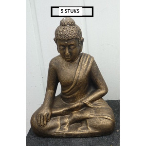 Buddha 33 cm terra cotta  5 stuks old gold