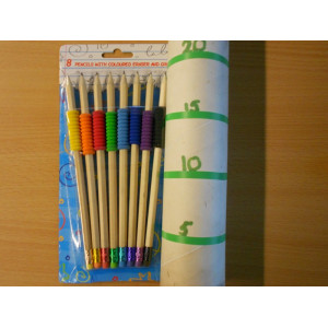 15 sets met ieder 8 potloden met kleurengum en stevige grip