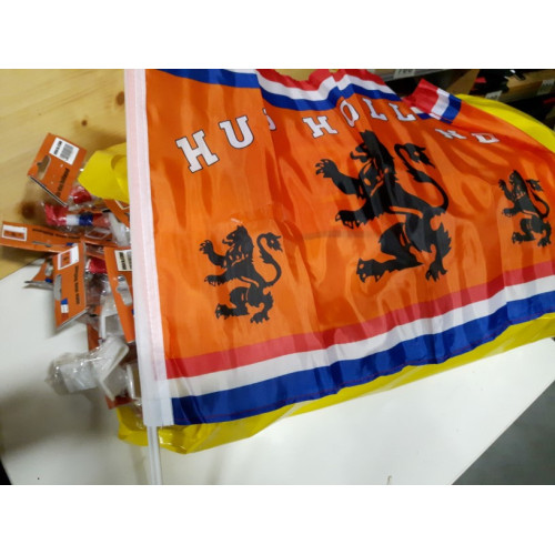 Auto Vlag Holland, ongeveer 50 stuks, Hup Holland Hup