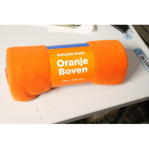 Fleece deken 120x150 oranje 1x