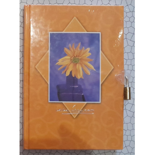 Dagboek Met Slot Met Bloem Oranje