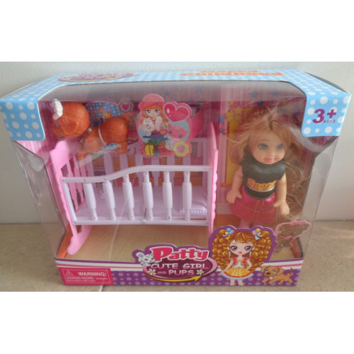 JONOTOYS CUTE GIRL Patty 11,50 cm Met Bed Wit