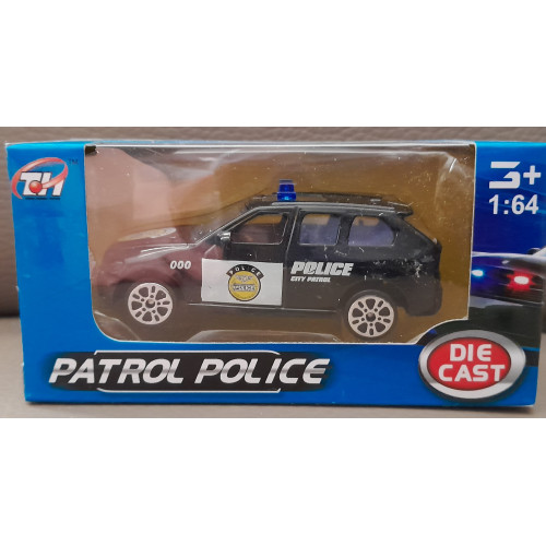 LG-IMPORTS DIE CAST Petrol Police, Police Auto Zwart 1:64