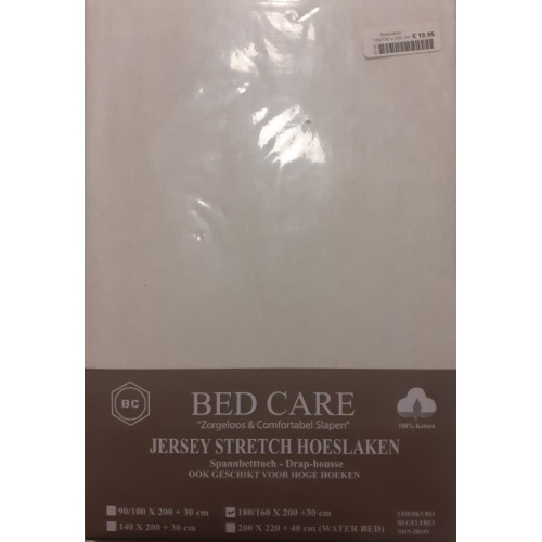 Bed Care Hoeslaken Jersey Stretch 160/180 x 200 x 30 cm