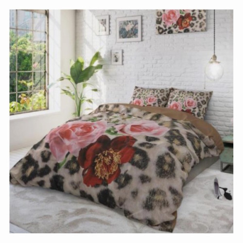 2-persoons dekbedovertrek Dream House 200x220 cm floral panther