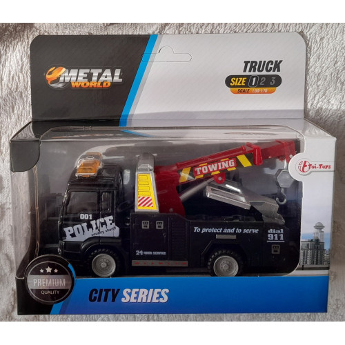 TOI-TOYS DIE CAST METAL World Truck:  Police Takelwagen