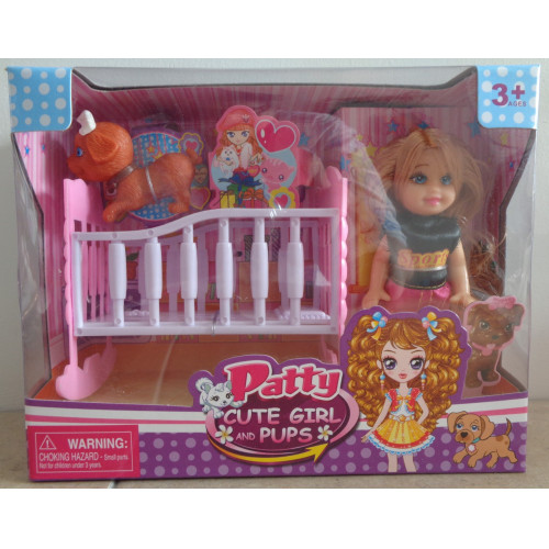 JONOTOYS CUTE GIRL Patty 11,50 cm Met Bed Wit