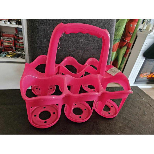 1 x Flessenhouder plastic roze.