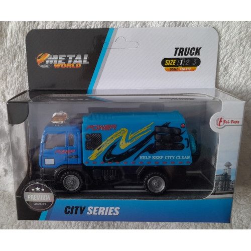 TOI-TOYS DIE CAST METAL World Truck: Vuilniskar Blauw 