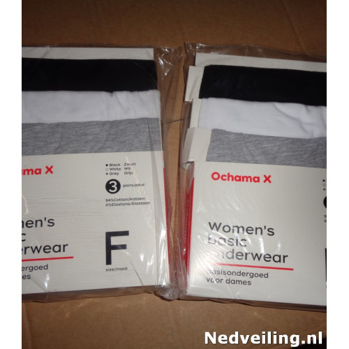 5x Basis ondergoed voor dames 3 pack one size