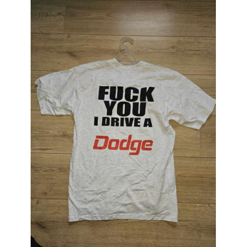 1 x T-shirt grijs Fuck you i drive a Dodge maat S nieuw.