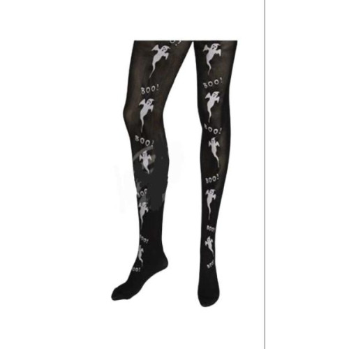 1 x Zwarte panty Spook Boo! Halloween Carnaval black zwart nieuw.