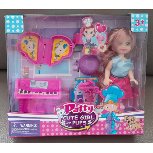 Jonotoys Cute Girl Patty and pups Muziek Roze 