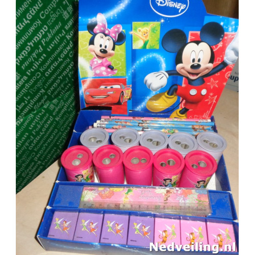 60x Mickey en Minnie schoolartikelen met Gum,Lineaal,Potlood en Puntenslijper