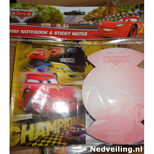 12x Mini notebook en sticky notes Disney Cars