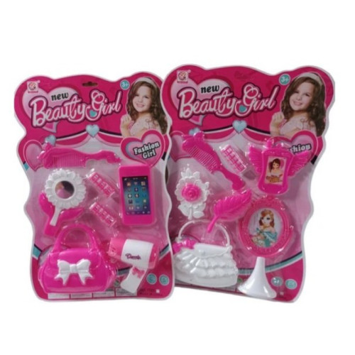 Beaty Girl set - op kaart - duo set - 1x rose tasje set & 1x Wit tasje set