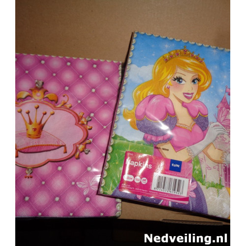 12x Pakje servetten prinses 33cm 