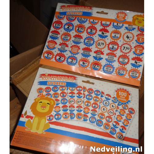 48 sets met 100 koningsdag stickers 